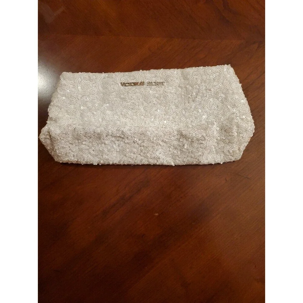 Victoria's Secret Limited Edition White Sequin Toilet Bag/Purse
